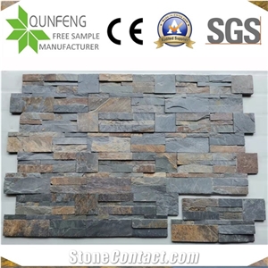 China Stacked Stone Cladding Rusty Slate Wall Panel