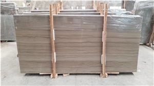 China Popular Grey Wooden Marble Slabs From New Quarry