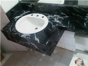 Nero Marquina Marble Bathroom Countertop