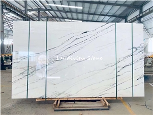 Chinese Arabescato White Marble Slabs For Bathroom