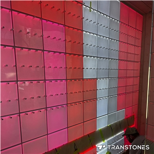 Colorful Wine Feature Wall Translucent Onyx Lighting Box Artificial Stone Decor