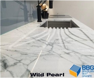 Wild Pearl Quartzite Kitchen Countertop