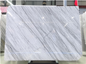 Italy Fine Lines Snow White Marble Slab In China Market