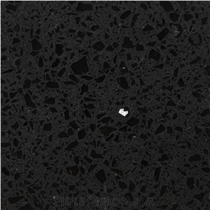 IS008-Black Galaxy Quartz Slabs Engineered Stone Tiles