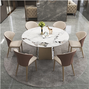 Artificial Marble Top Sintered Stone Rotating Dining Table