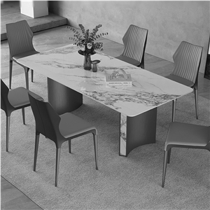 Home Furniture Sintered Stone Rectangular Dining Table Set