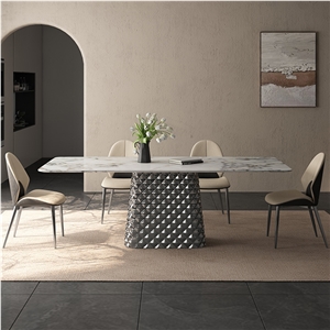Luxury Sintered Stone Dining Table For Villa Home Decoration