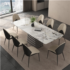 Luxury Sintered Stone Dining Table For Villa Home Decoration