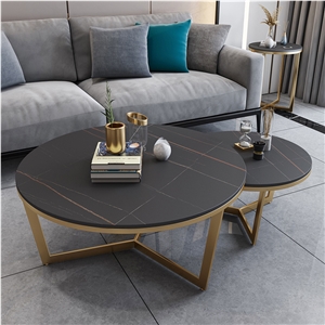 Modern Home Furniture Sintered Stone Round Coffee Table Sets