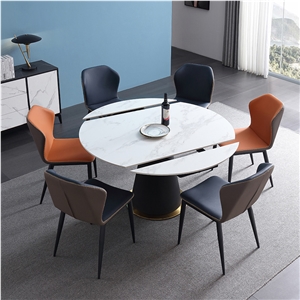 Sintered Stone Furniture Rotating Extendable Dining Tables