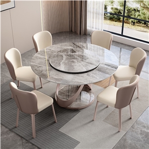 Sintered Stone Round Dining Table For Dining Room Design