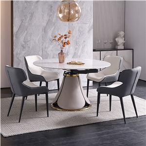 Sintered Stone Top Round Dining Room Furniture Dining Table