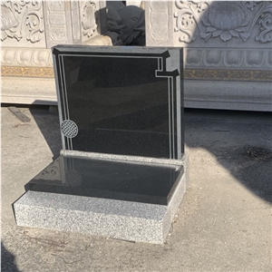 China Black Granite Single Tombstones And Monuments Design