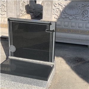 China Black Granite Single Tombstones And Monuments Design