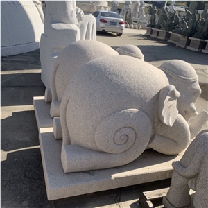 Custom Natural Stone Animal Statue Elephant Sculpture