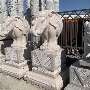 Hand Carving Garden Stone Sculpture Granite Elephant Statues
