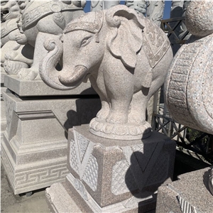 Hand Carving Garden Stone Sculpture Granite Elephant Statues