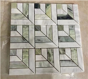 Different Finish Marble Mosaic Design Calacatta Gold Hexagon