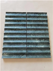 Marble Linear Strips Mosaic Design Verde Guatemala Marble Backsplash Tile