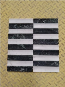 Marble Linear Strips Mosaic Tile Stone Backsplash Mosaics