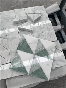 Marble Waterjet 3D Mosaic Tile Carrara Floor Mosaic Design