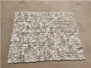 Tumbled Stone Slate Mosaic Outdoor Floor Carpet Medallions