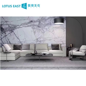 Invisible White Marble Grey Color Luxury Slab