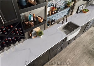 Artificial Stone Calacatta Quartz Kitchen Countertops