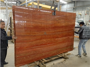 Iran Red Travertine Polished Reception Counters