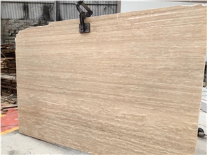 Beige Travertine Slabs And Tiles For Kitchen And Bathroom