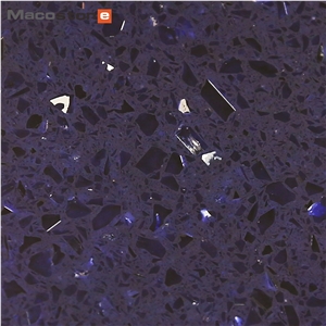 Quartz Stone Slab With Crystal Grain Purple Background