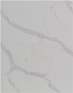 Shining White Calacatta Texture Quartz Slabs Best Seller