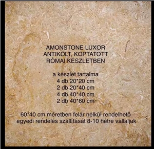 Luxor Gold Limestone Antique Sandblasted Roman Pattern