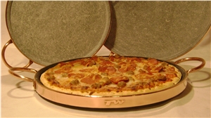 Soapstone Pizza Stone With Copper Handles