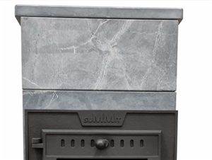 Cast Iron Stove With Steam Generator Box And Soapstone Cladding
