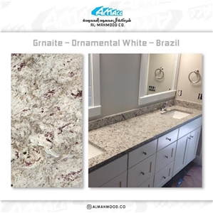 Ornamental White Granite From Brazil Kitchen Countertop
