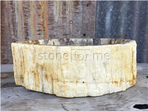 Petrified Wood Stone Wash Basin BA101