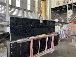 Angola Black Granite Slab Tile Polished High Quanlity