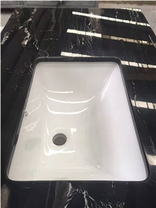 Silver Dragon China Black Marble Vanity Bathroom Countertop