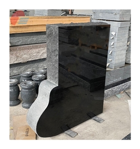 Factory Price Black Granite Guitar Tombstone For Cemetery