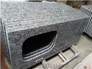 Chinese Sea Wave Spray White Custom Granite Countertop