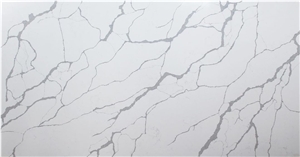 Ariston White Artificial Marble Engineered Stone Tile Slabs