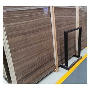 Coffee Brown Wooden Grain Marble Slabs For Interiors