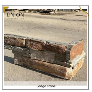 UNION DECO Beige Slate Wall Corner Stone Ledger Stone Panel