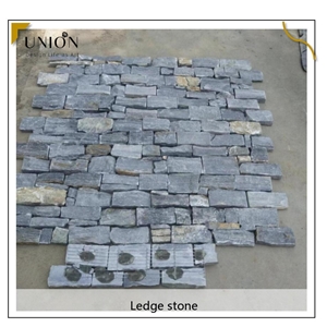 UNION DECO China Blue Slate Cladding Stone Ledger Stone Panel
