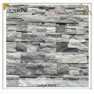 UNION DECO Interlock Cloudy Grey Quartzite Veneer Wall Panel