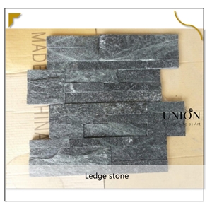 UNION DECO Natural Black Quartzite S Shape 18X35cm Panel