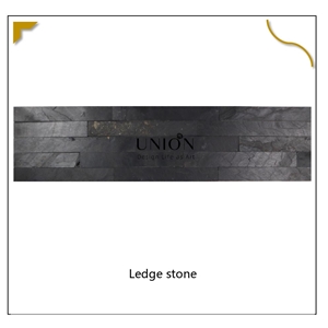 UNION DECO Natural Split Surface Black Slate Ledgestone Tile