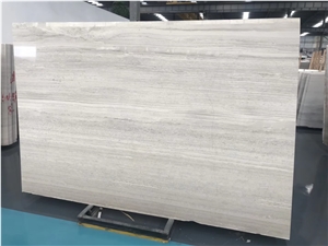 China White Wooden Marble Slabs-Polished