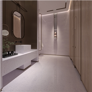 DXW205 Carrara White Inorganic Terrazzo Slab Tile